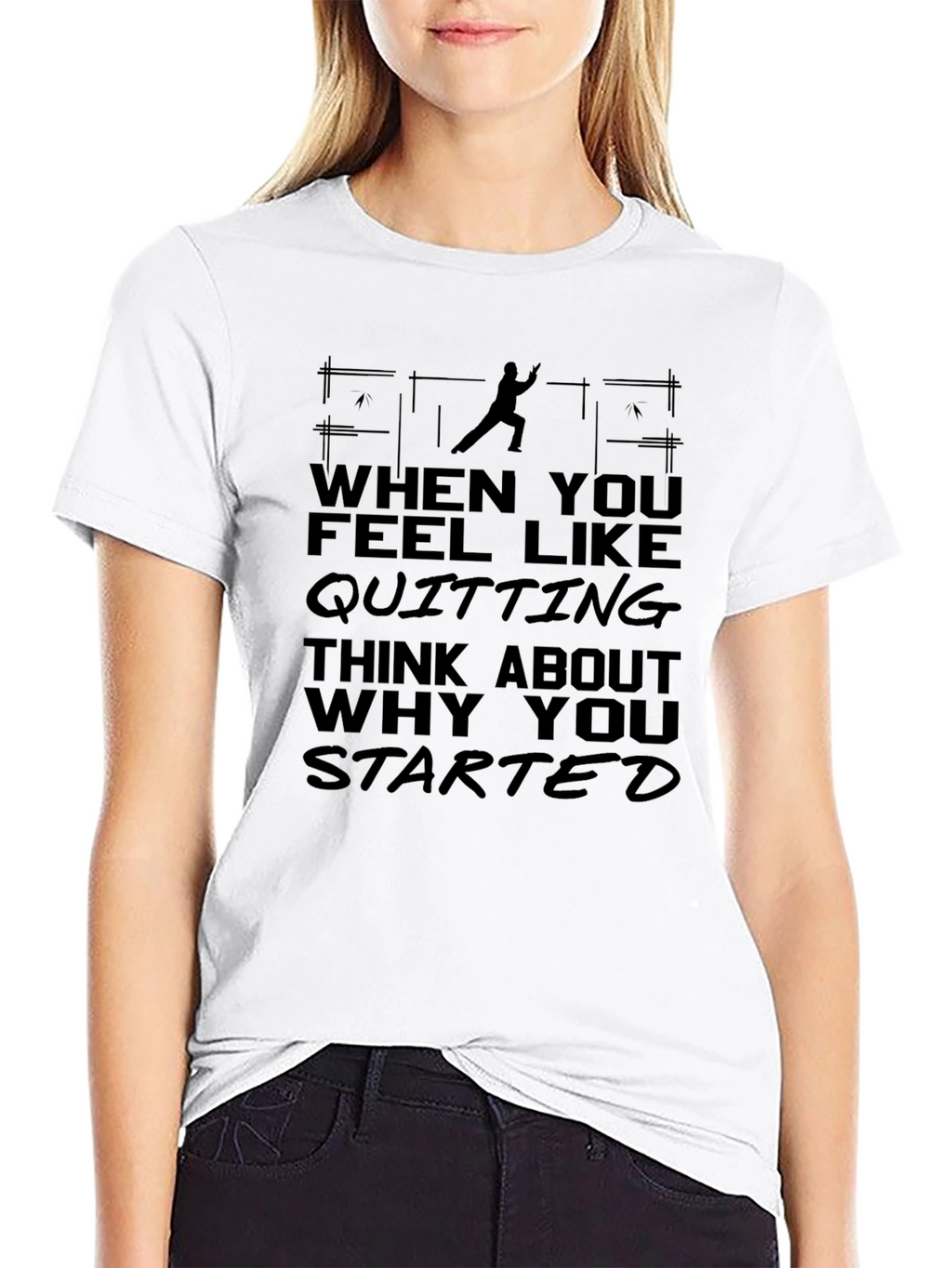 Motivational Quote Graphic Black T-Shirt