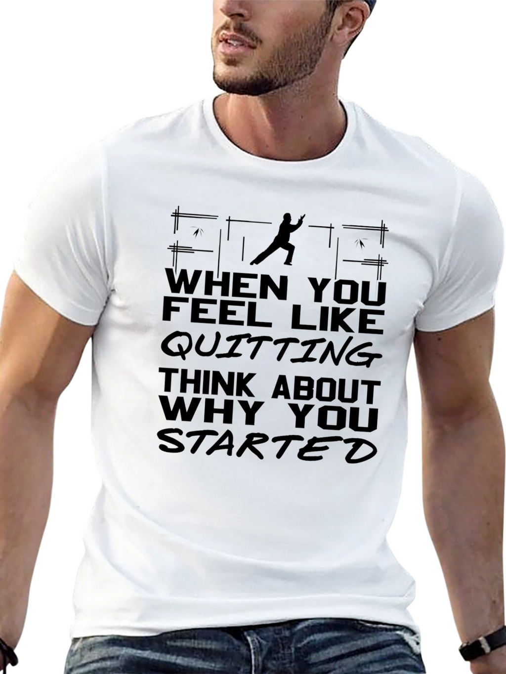 Motivational Quote Graphic Black T-Shirt
