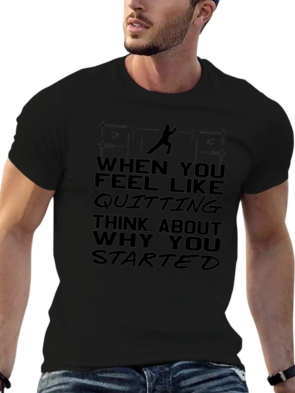 Motivational Quote Graphic Black T-Shirt