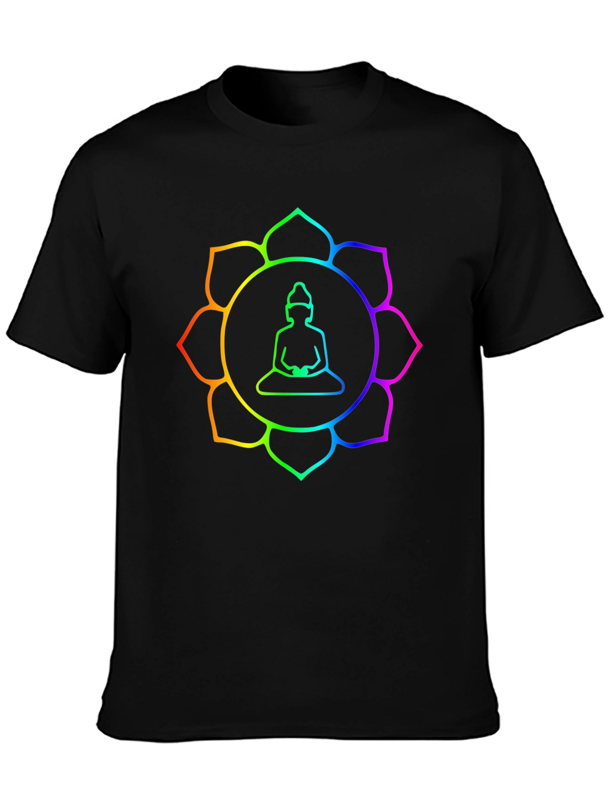 Rainbow Buddha Lotus T-Shirt - Meditation Zen Style