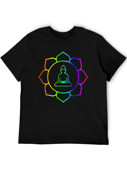 Rainbow Buddha Lotus T-Shirt - Meditation Zen Style