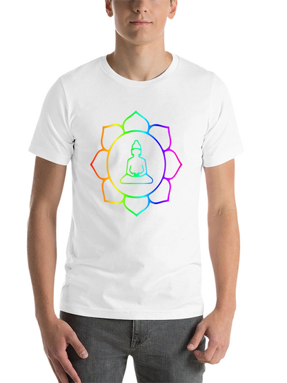Rainbow Buddha Lotus T-Shirt - Meditation Zen Style