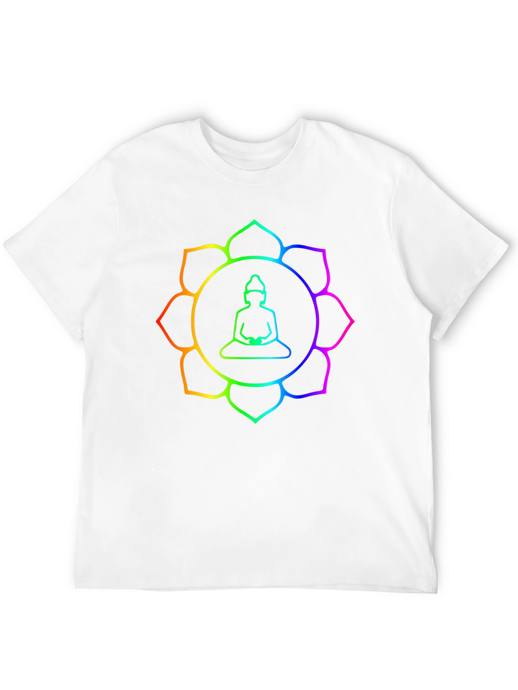 Rainbow Buddha Lotus T-Shirt - Meditation Zen Style
