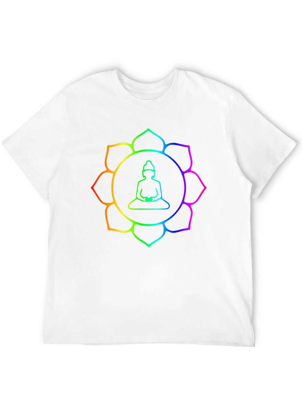 Rainbow Buddha Lotus T-Shirt - Meditation Zen Style