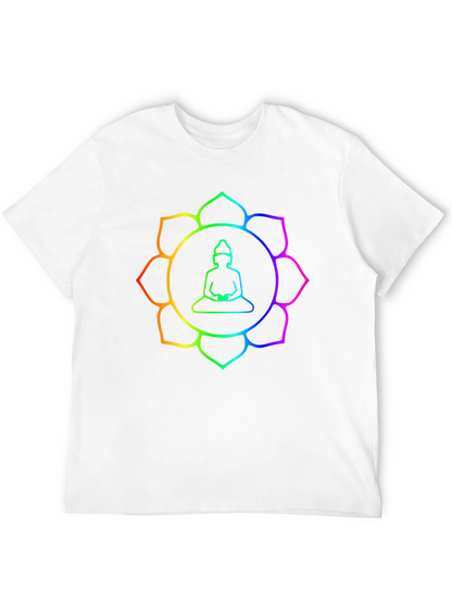Rainbow Buddha Lotus T-Shirt - Meditation Zen Style