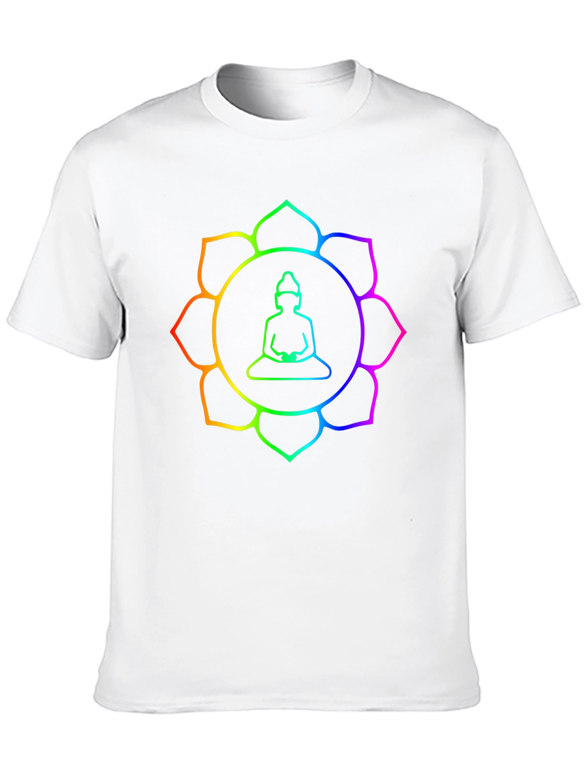 Rainbow Buddha Lotus T-Shirt - Meditation Zen Style