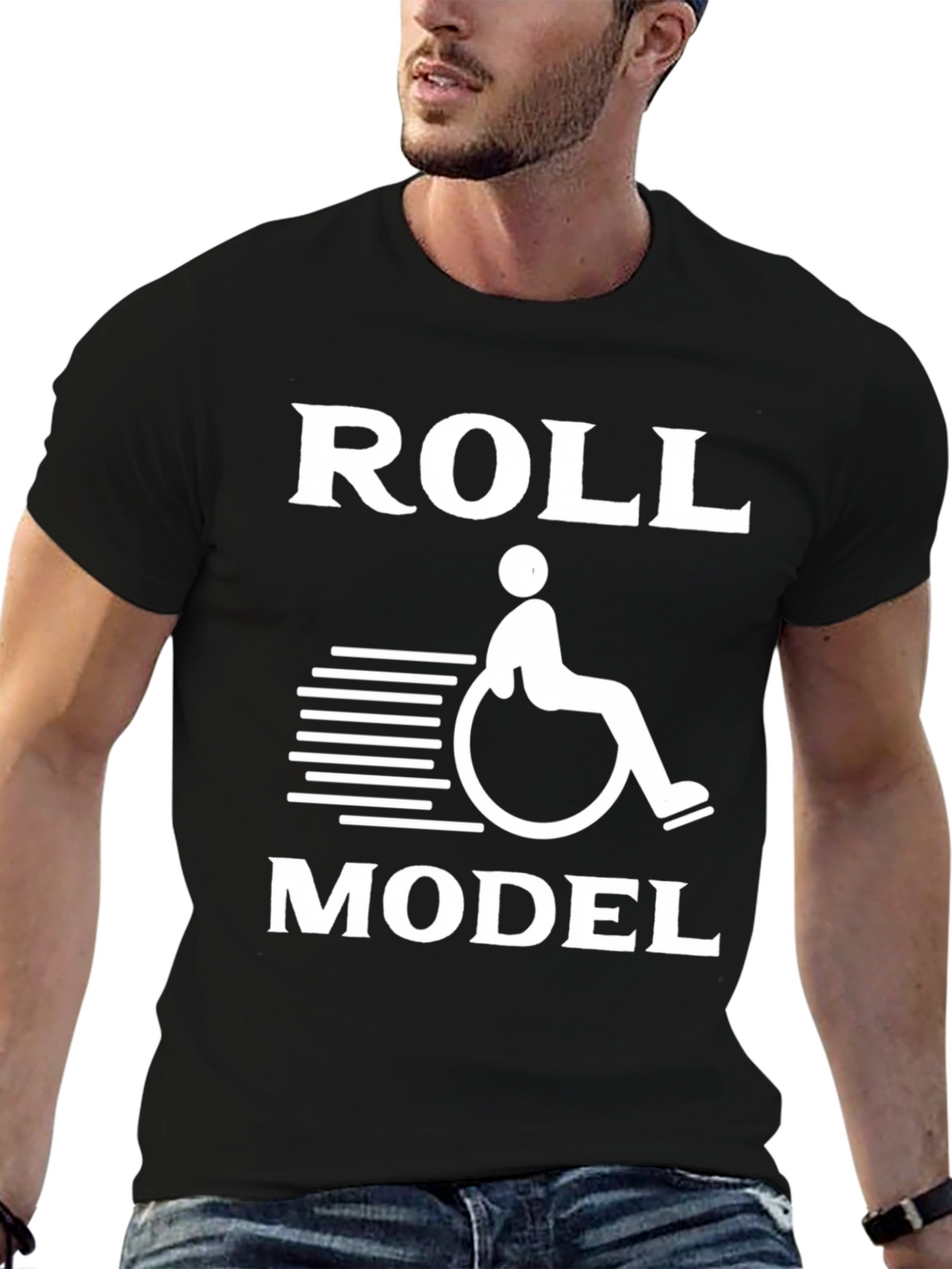 Roll Model Graphic Tee - Black Unisex T-Shirt