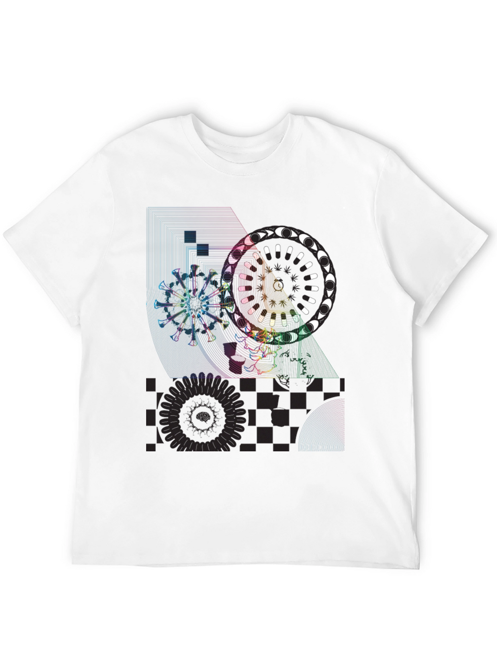Geometric Graphic Print T-Shirt - Black