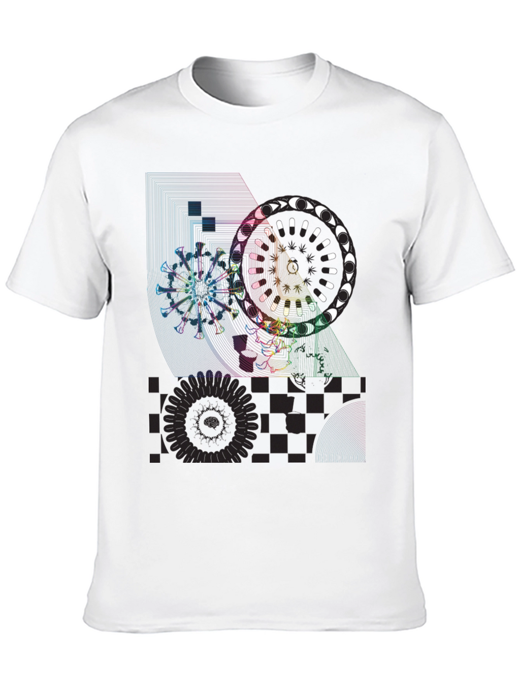Geometric Graphic Print T-Shirt - Black