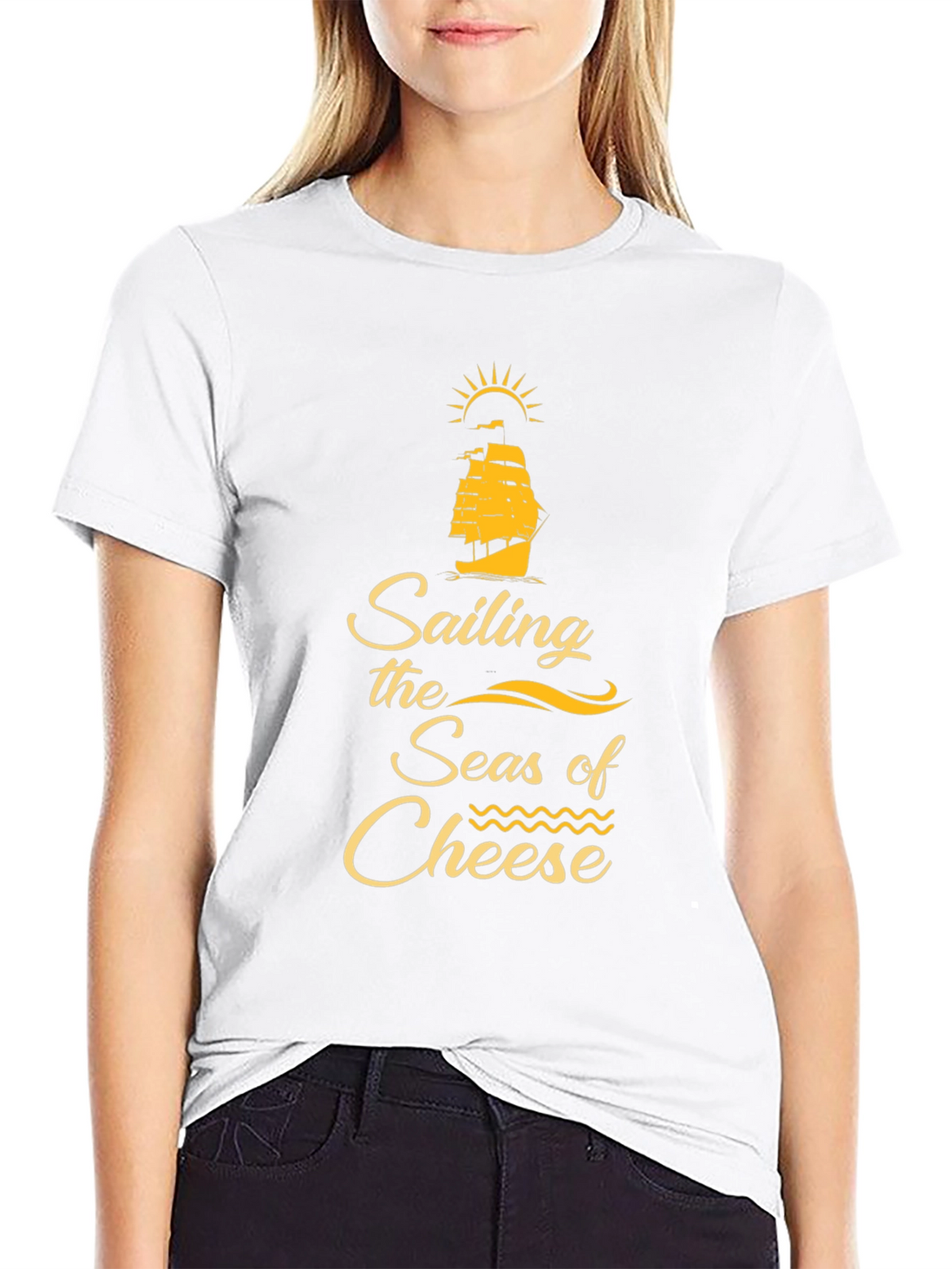 Sailing the Seas of Cheese Black T-Shirt