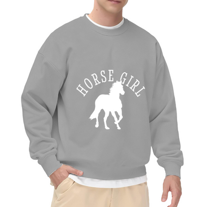 Horse Girl Sweatshirt | Minimalist Horse Silhouette Graphic Crewneck, Equestrian Lover Pullover Top, Horse Gift for Women Girls
