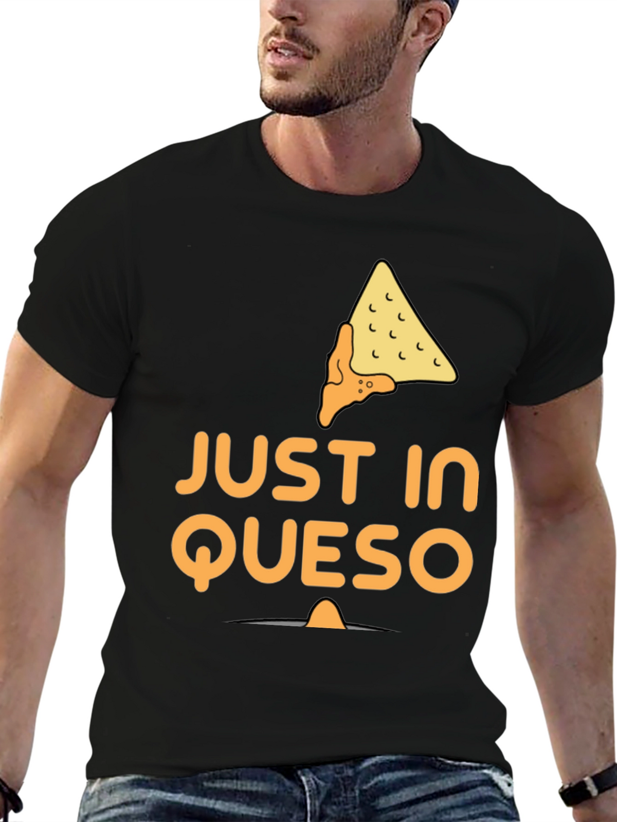 Just In Queso Black T-Shirt - Funny Foodie Tee
