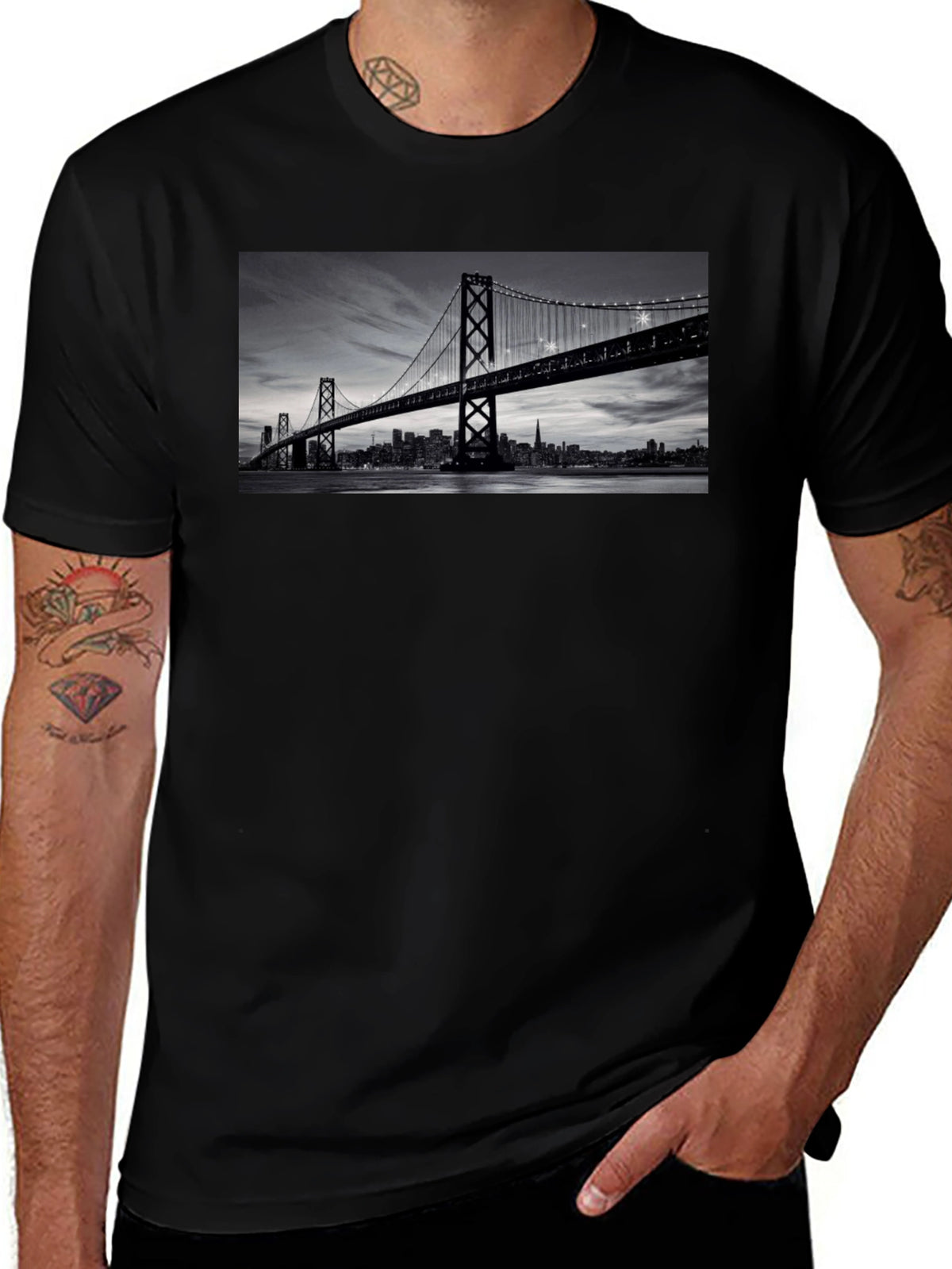 San Francisco Bridge Black T-Shirt