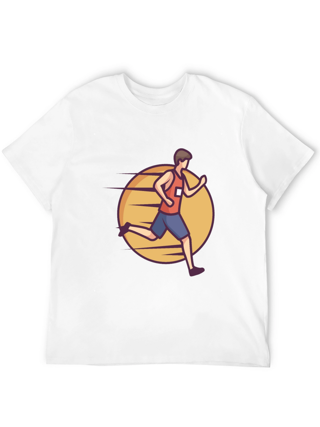 Black Graphic Tee: Cartoon Runner Design