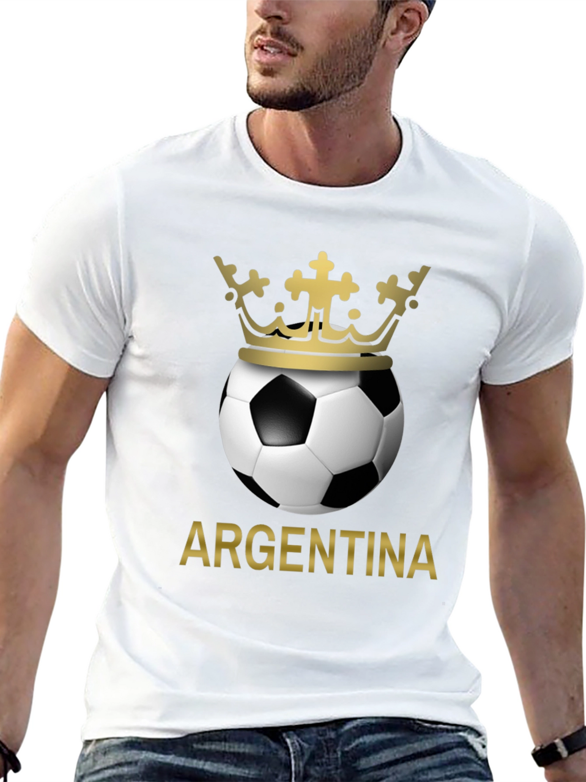 Argentina Soccer Ball Crown T-Shirt