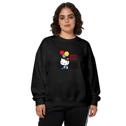 Playful Balloon?Theme Hello Kitty Casual Crewneck Sweatshirt