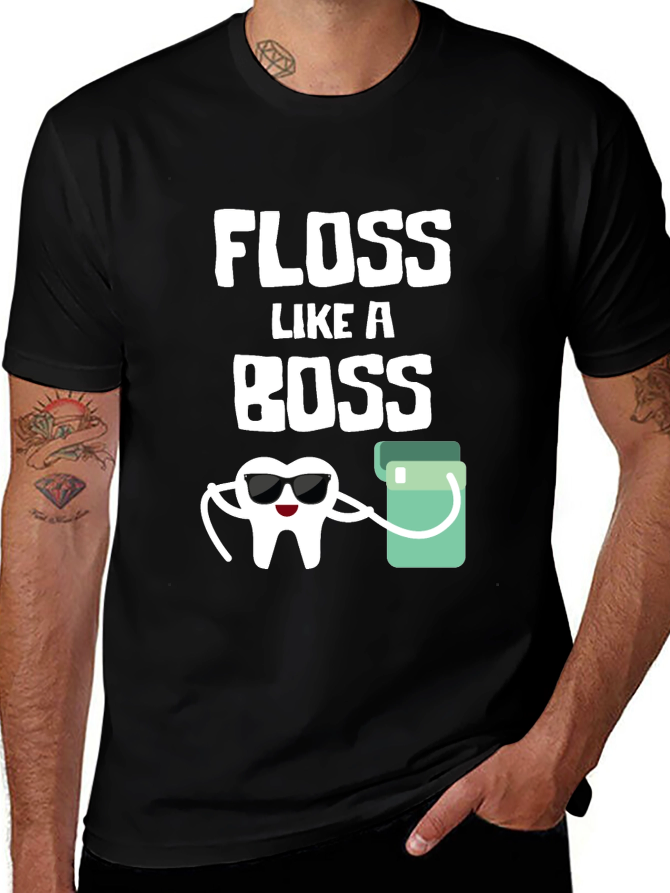 Floss Like a Boss Graphic Tee - Dental Humor Shirt