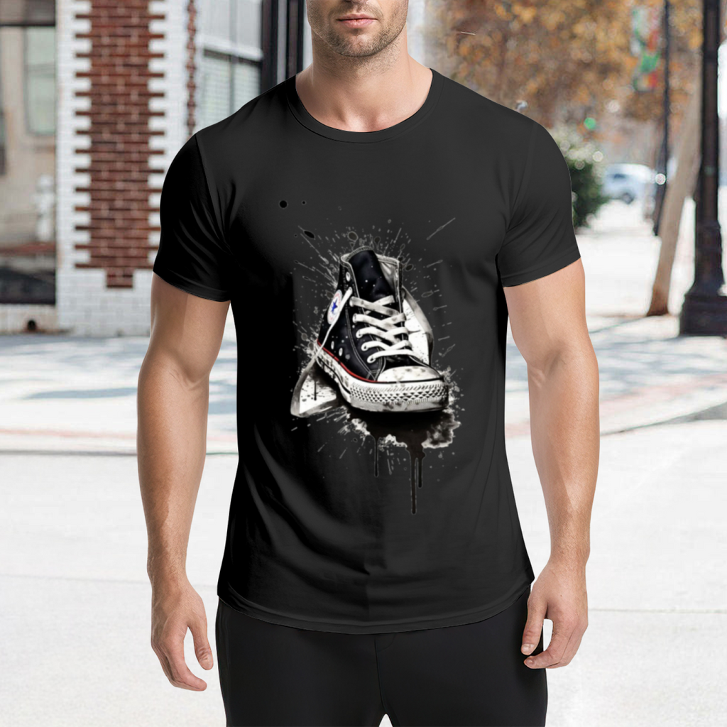 Graffiti Splatter Converse Sneakers Streetwear Tee