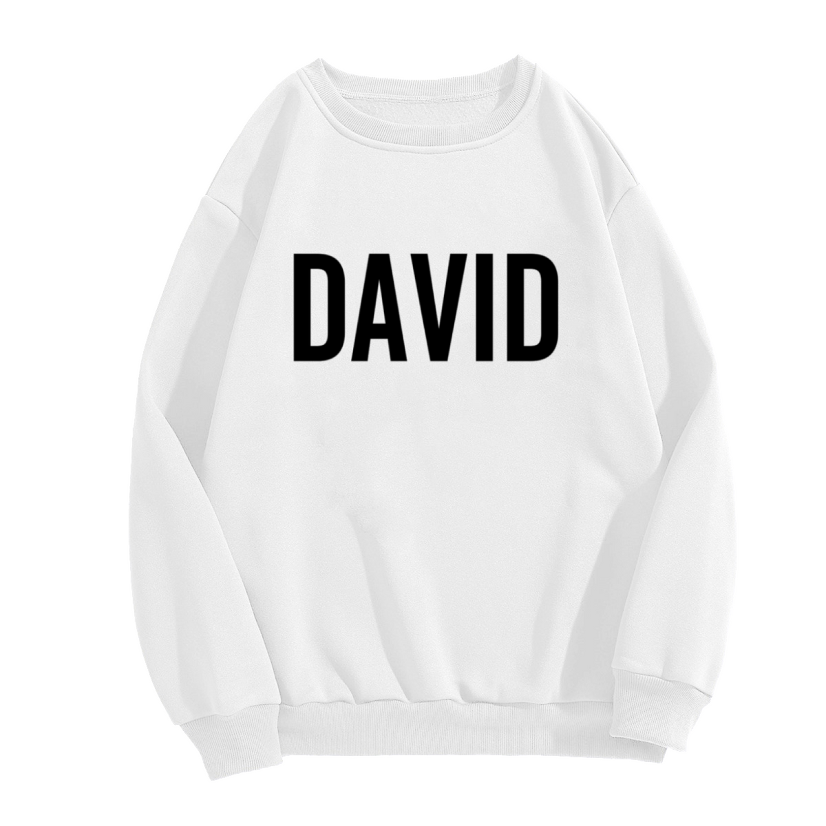 David Name Crewneck Sweatshirt - Classic Minimal Name Lettering Pullover, Personalized Name Gift, Clean Typography Top