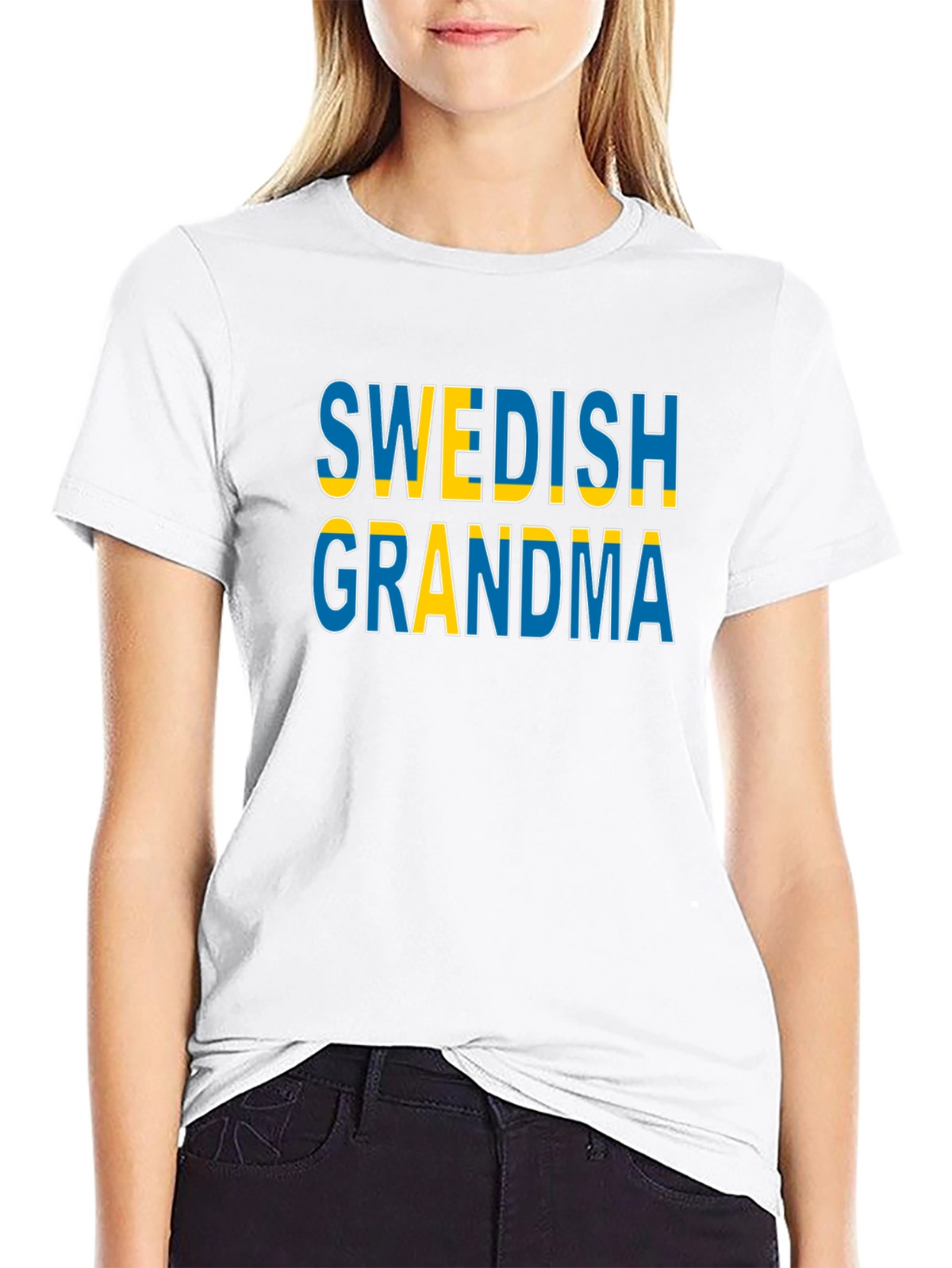 Swedish Grandma T-Shirt Black Cotton