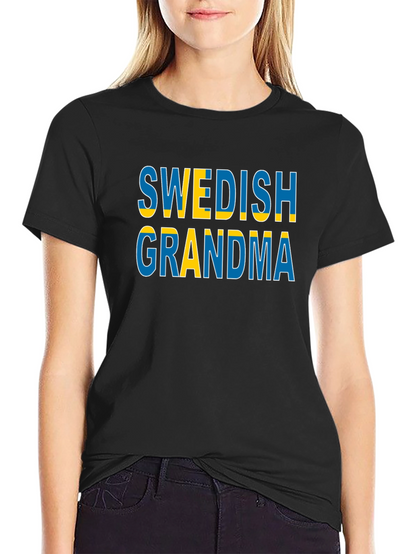 Swedish Grandma T-Shirt Black Cotton