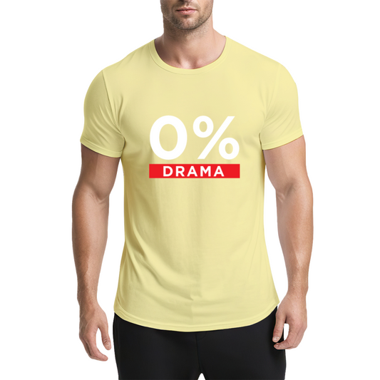 0% Drama No Chaos Minimal Yellow T-Shirt