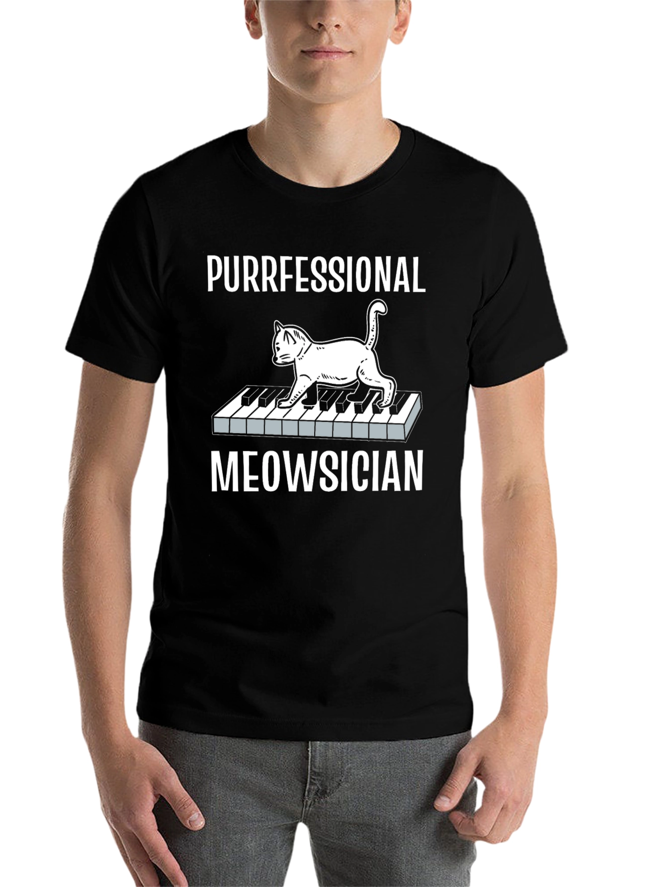 Purrfessional Meowsician Cat Piano T-Shirt