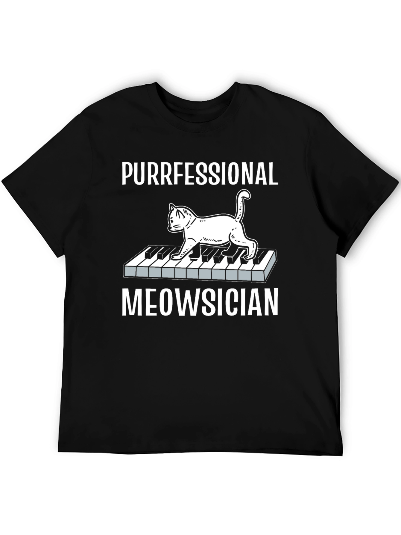 Purrfessional Meowsician Cat Piano T-Shirt