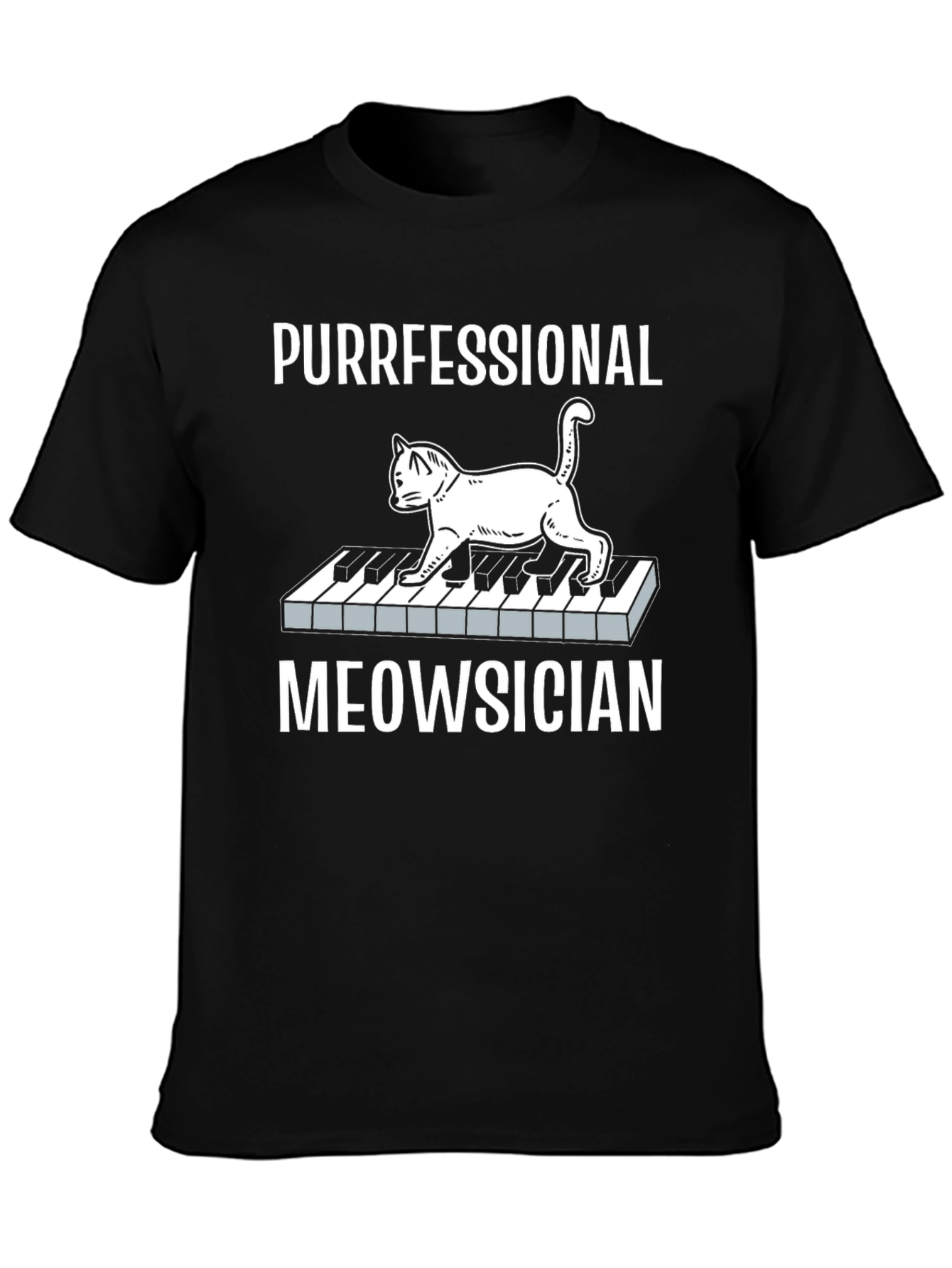 Purrfessional Meowsician Cat Piano T-Shirt