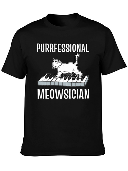 Purrfessional Meowsician Cat Piano T-Shirt