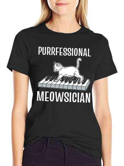Purrfessional Meowsician Cat Piano T-Shirt