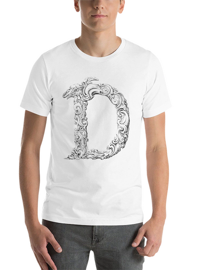 Ornate Initial D Black T-Shirt