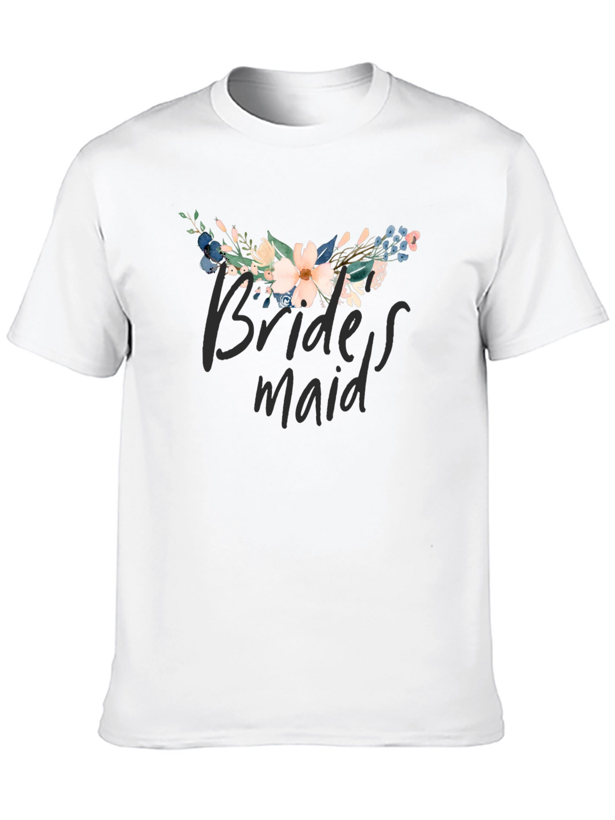 Floral Bridesmaid T-Shirt - Black