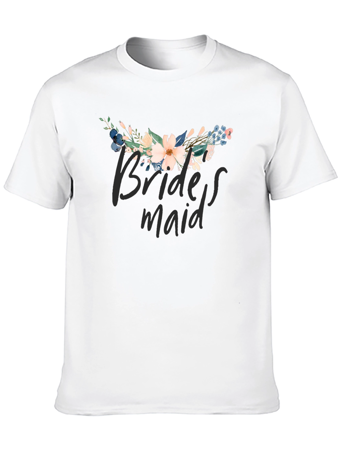 Floral Bridesmaid T-Shirt - Black