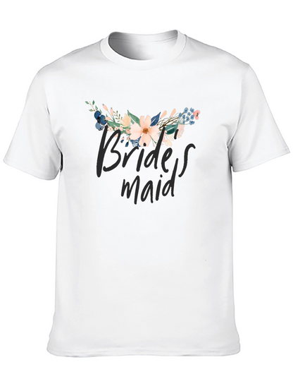 Floral Bridesmaid T-Shirt - Black