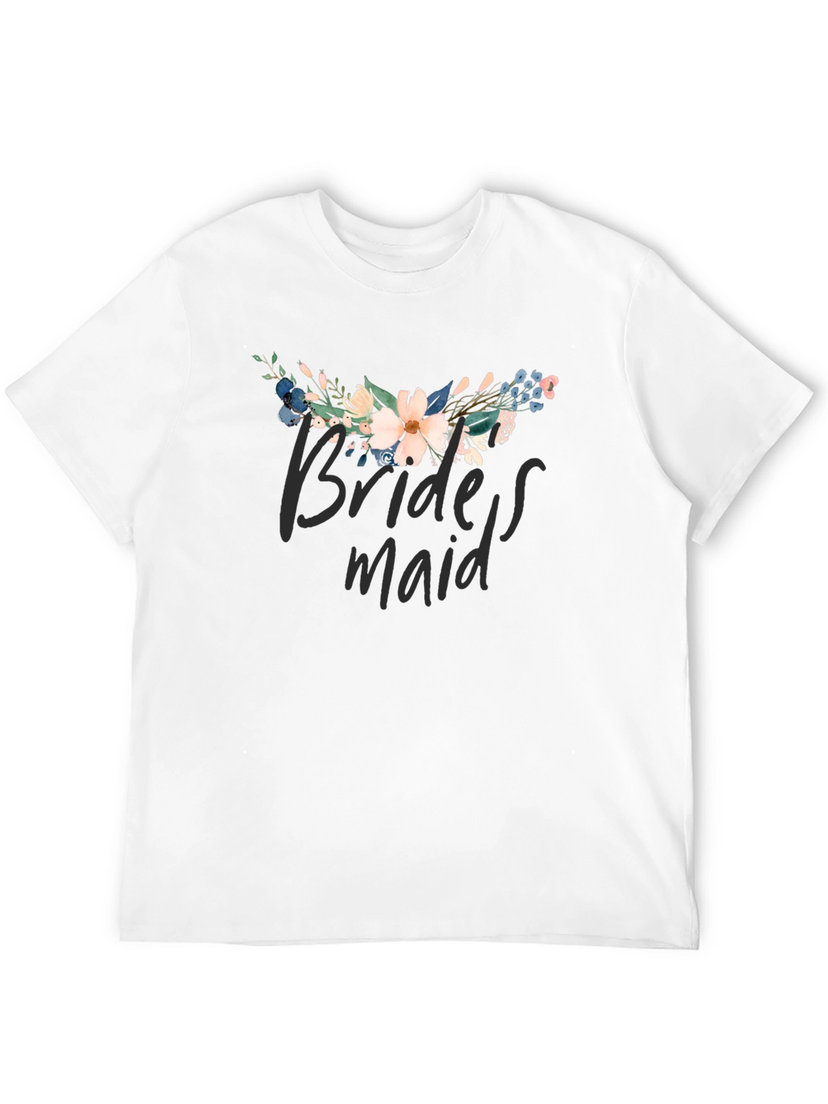 Floral Bridesmaid T-Shirt - Black