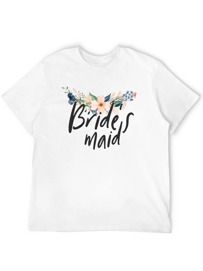Floral Bridesmaid T-Shirt - Black