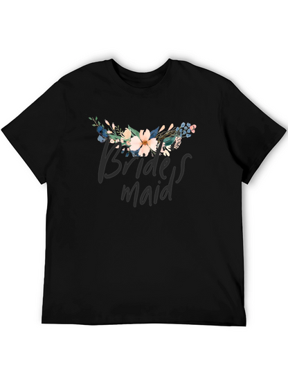 Floral Bridesmaid T-Shirt - Black