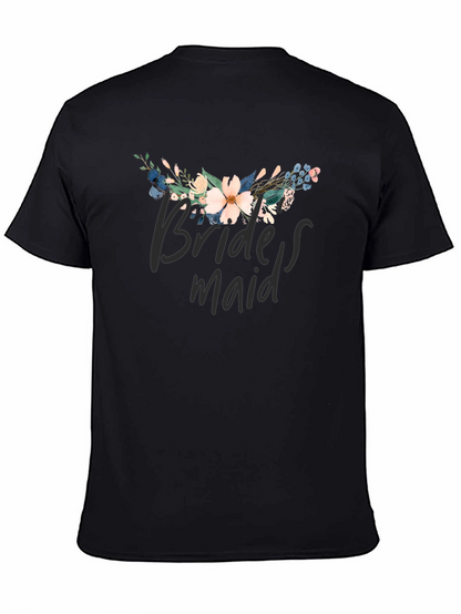 Floral Bridesmaid T-Shirt - Black