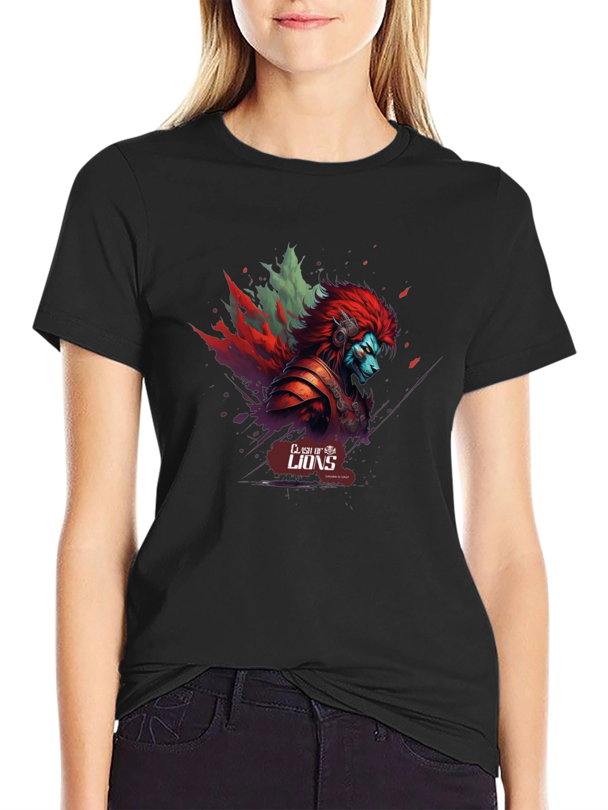 Clash of Lions Graphic T-Shirt - Unique Design