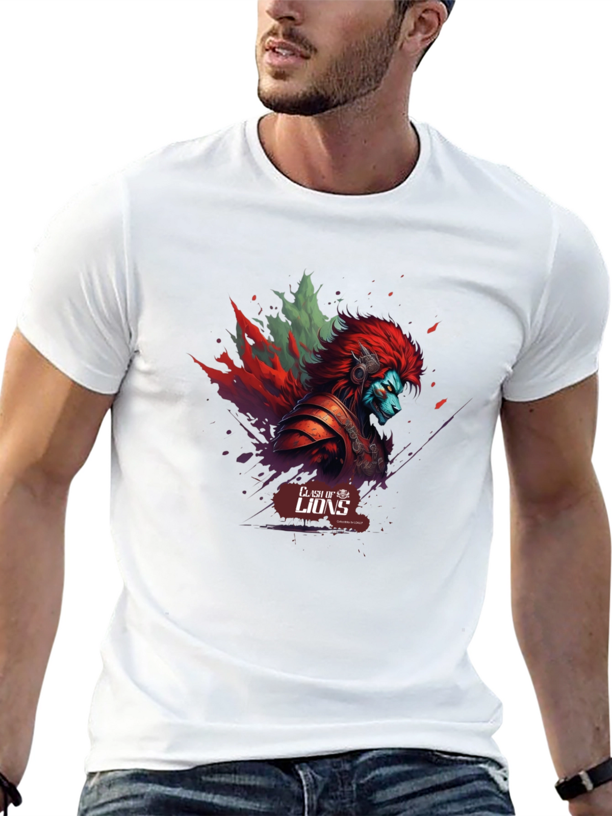 Clash of Lions Graphic T-Shirt - Unique Design