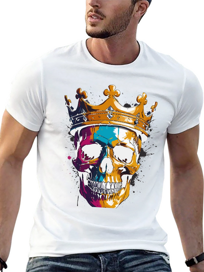 Skull King T-Shirt - Graphic Print Tee