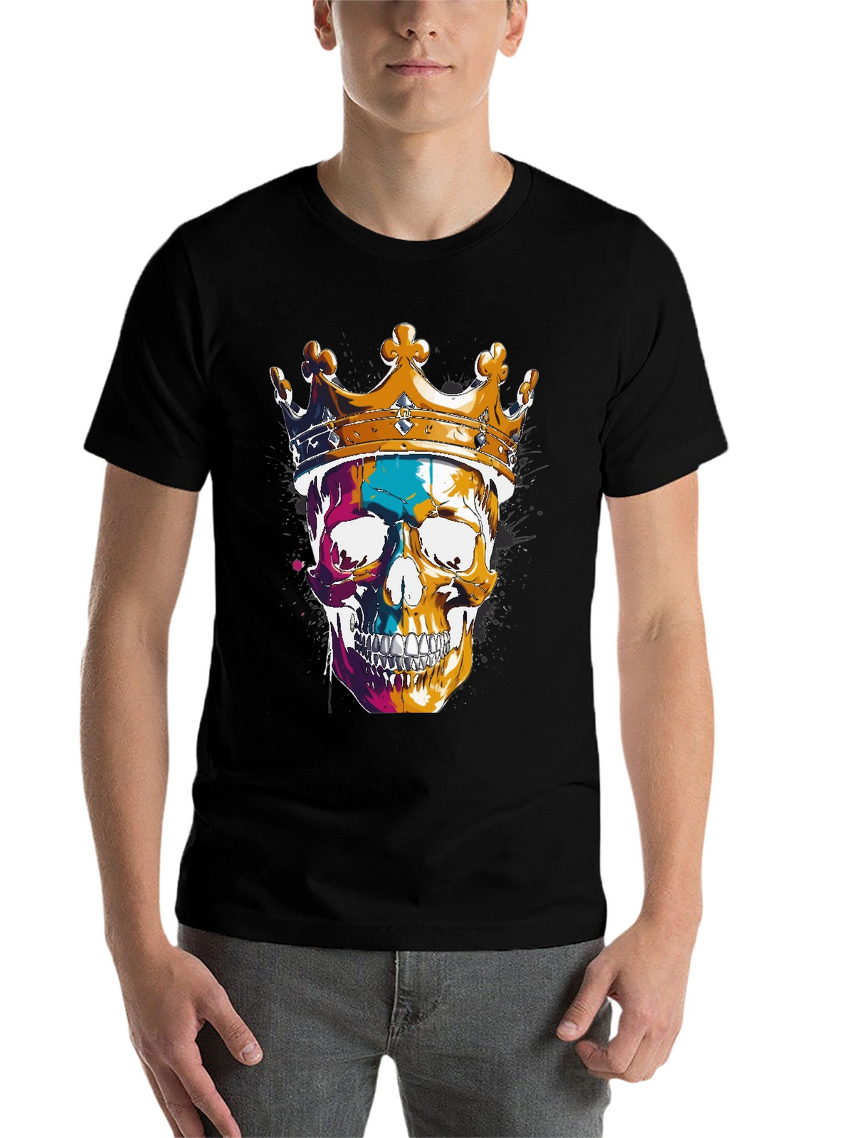 Skull King T-Shirt - Graphic Print Tee