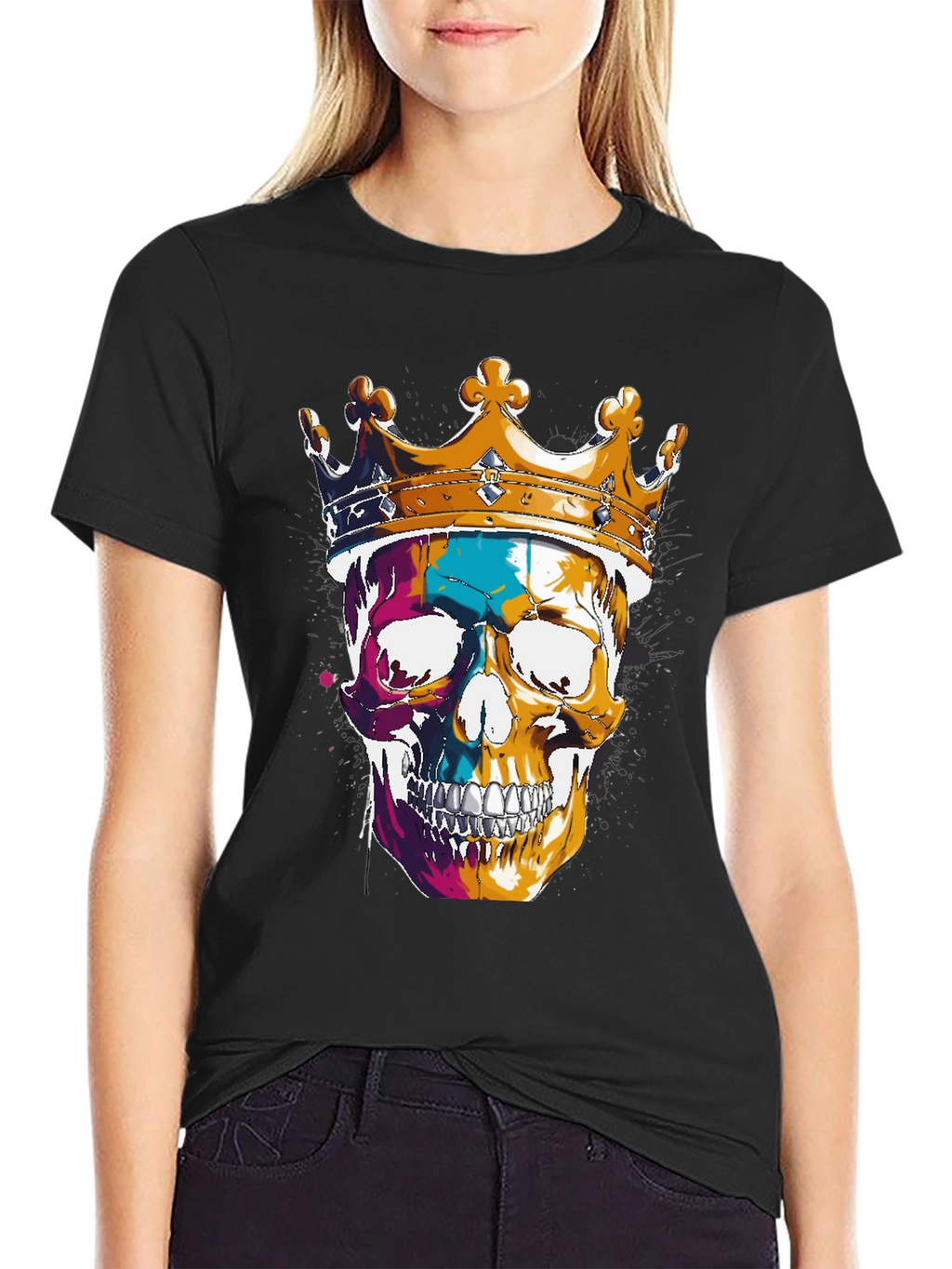 Skull King T-Shirt - Graphic Print Tee