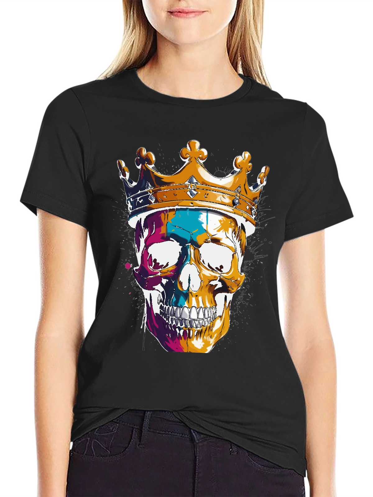 Skull King T-Shirt - Graphic Print Tee