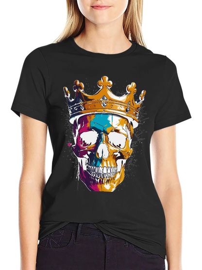Skull King T-Shirt - Graphic Print Tee