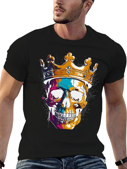 Skull King T-Shirt - Graphic Print Tee