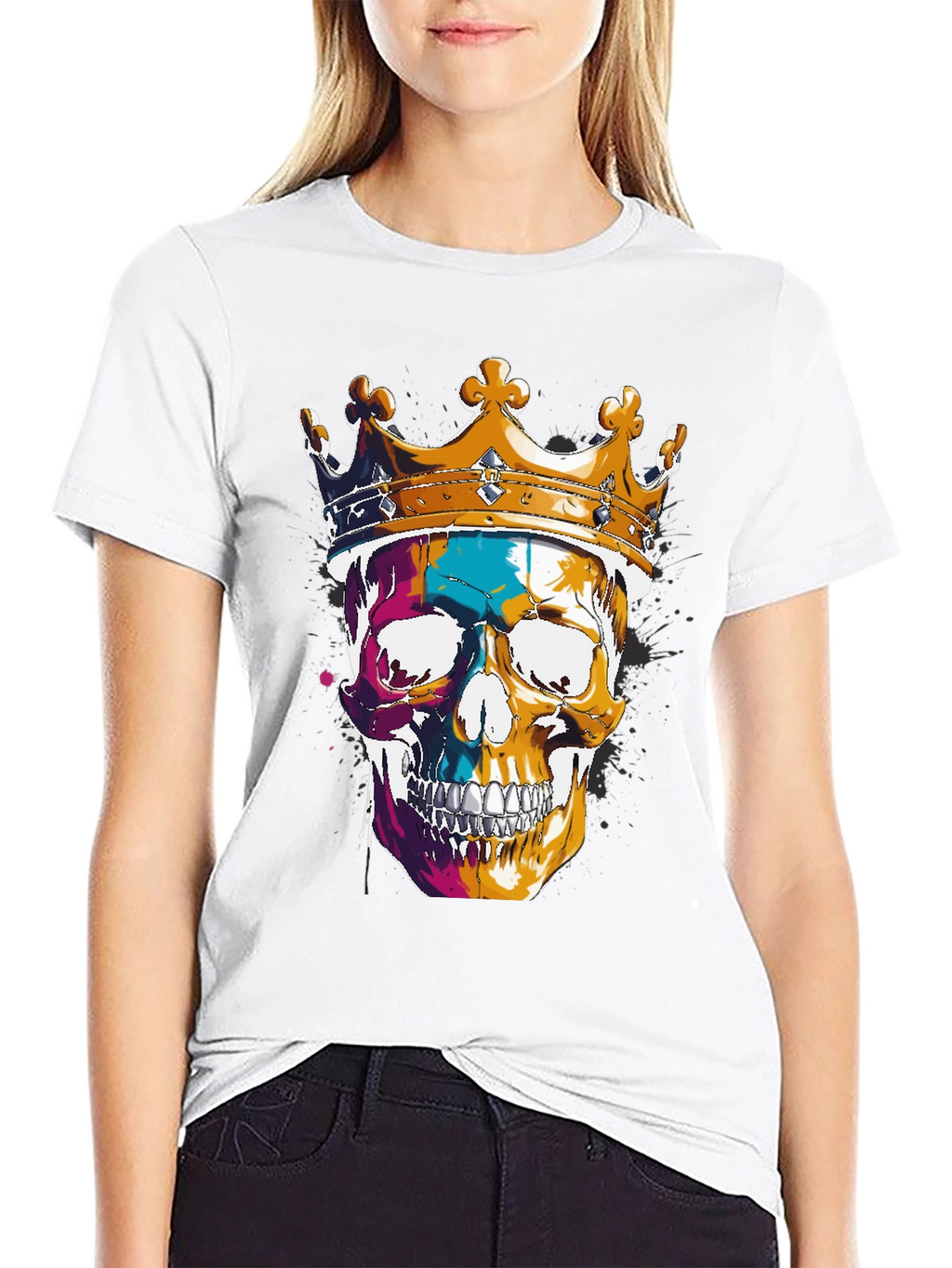 Skull King T-Shirt - Graphic Print Tee