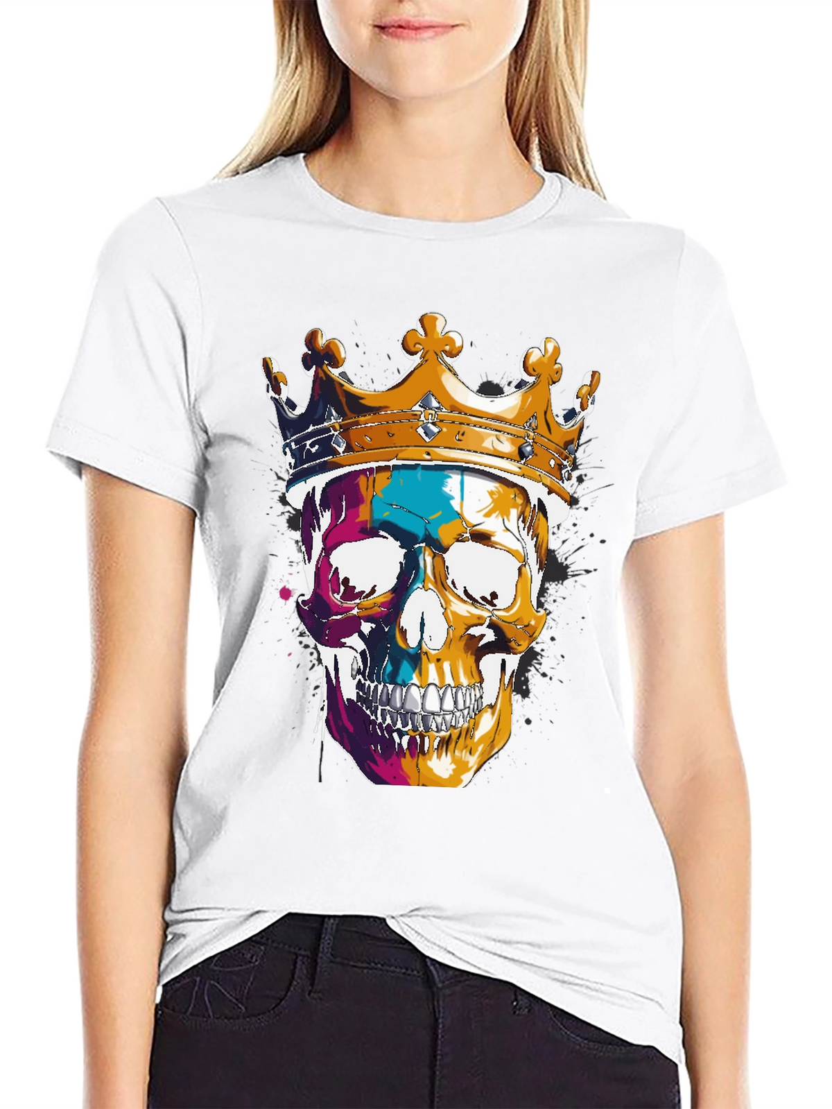 Skull King T-Shirt - Graphic Print Tee