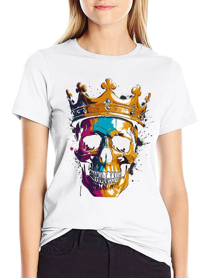 Skull King T-Shirt - Graphic Print Tee